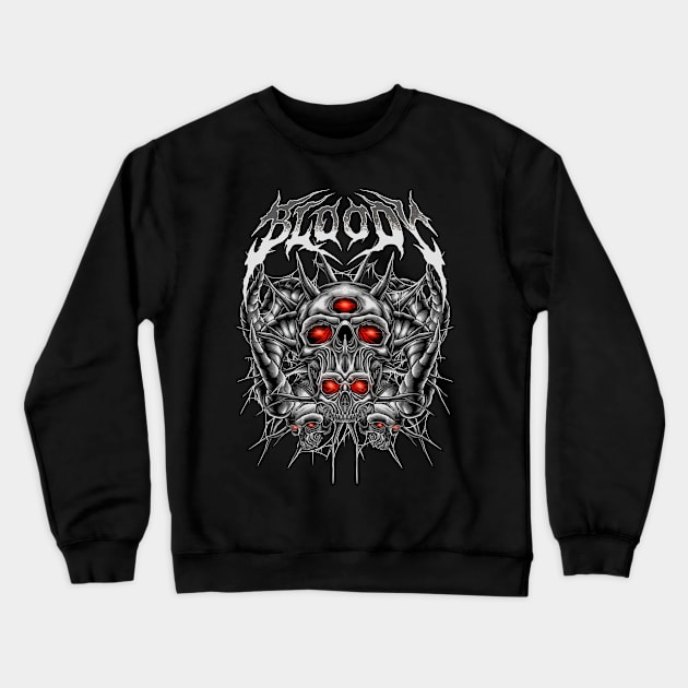 demon spike heavy metal Crewneck Sweatshirt by TOSSS LAB ILLUSTRATION